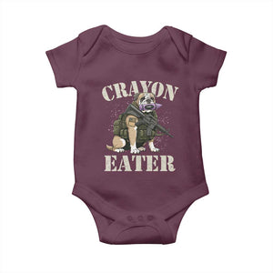 Funny Crayon Eater Baby Onesie Military Corps Proud Marine Soldier TS11 Maroon Print Your Wear