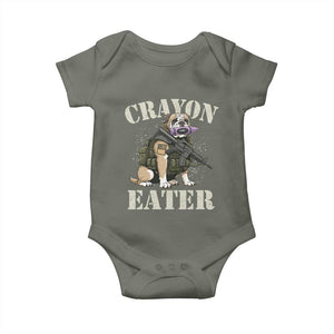 Funny Crayon Eater Baby Onesie Military Corps Proud Marine Soldier TS11 Military Green Print Your Wear