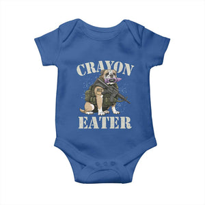 Funny Crayon Eater Baby Onesie Military Corps Proud Marine Soldier TS11 Royal Blue Print Your Wear