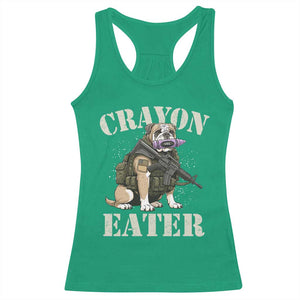 Funny Crayon Eater Racerback Tank Top Military Corps Proud Marine Soldier TS11 Irish Green Print Your Wear