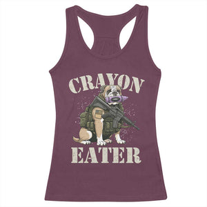 Funny Crayon Eater Racerback Tank Top Military Corps Proud Marine Soldier TS11 Maroon Print Your Wear
