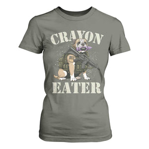 Funny Crayon Eater T Shirt For Women Military Corps Proud Marine Soldier TS11 Military Green Print Your Wear
