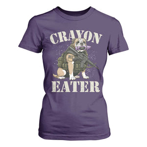 Funny Crayon Eater T Shirt For Women Military Corps Proud Marine Soldier TS11 Purple Print Your Wear