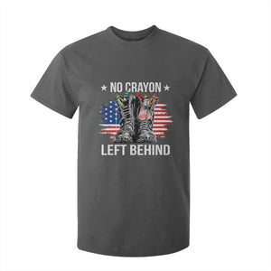 No Crayon Left Behind T Shirt For Kid Corps Squad Military Our Marine Troop Combat Boots TS11 Dark Heather Print Your Wear