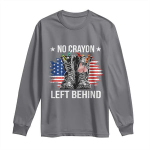 No Crayon Left Behind Long Sleeve Shirt Corps Squad Military Our Marine Troop Combat Boots TS11 Charcoal Print Your Wear