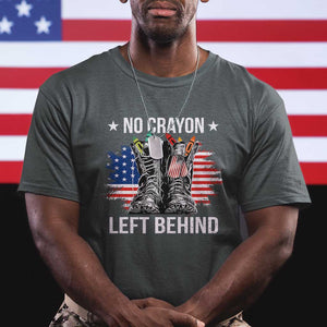 No Crayon Left Behind T Shirt Corps Squad Military Our Marine Troop Combat Boots TS11 Dark Heather Print Your Wear