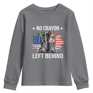 No Crayon Left Behind Youth Sweatshirt Corps Squad Military Our Marine Troop Combat Boots TS11 Charcoal Print Your Wear