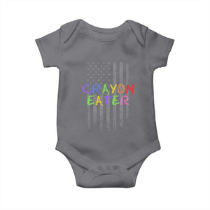 Funny Marine Military Veteran Baby Onesie Crayon Eater American Flag TS11 Charcoal Print Your Wear