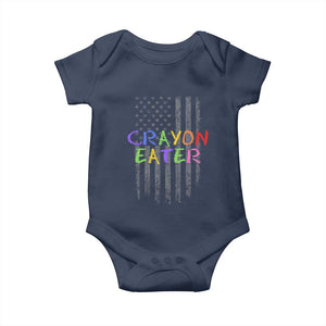 Funny Marine Military Veteran Baby Onesie Crayon Eater American Flag TS11 Navy Print Your Wear