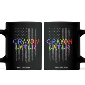 Funny Marine Military Veteran Coffee Mug Crayon Eater American Flag TS11 Black Print Your Wear