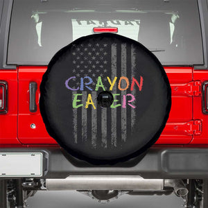 Funny Marine Military Veteran Spare Tire Cover Crayon Eater American Flag TS11 Black Print Your Wear