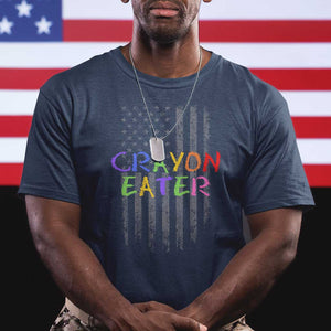 Funny Marine Military Veteran T Shirt Crayon Eater American Flag TS11 Navy Print Your Wear