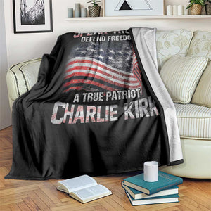 Speak Truth Defend Freedom A True Patriot Charlie Kirk Throw Blanket Vintage American Flag TS11 Print Your Wear