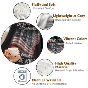 Speak Truth Defend Freedom A True Patriot Charlie Kirk Throw Blanket Vintage American Flag TS11 Print Your Wear