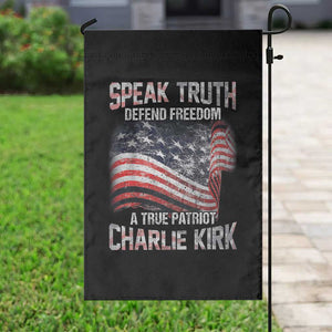 Speak Truth Defend Freedom A True Patriot Charlie Kirk Garden Flag Vintage American Flag TS11 Print Your Wear