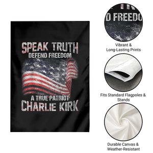 Speak Truth Defend Freedom A True Patriot Charlie Kirk Garden Flag Vintage American Flag TS11 Print Your Wear