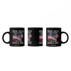 Speak Truth Defend Freedom A True Patriot Charlie Kirk Coffee Mug Vintage American Flag TS11 Print Your Wear