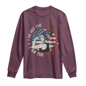 I Am Not The Veterans Wife I Am The Veteran Long Sleeve Shirt Female Veteran TS11 Maroon Print Your Wear