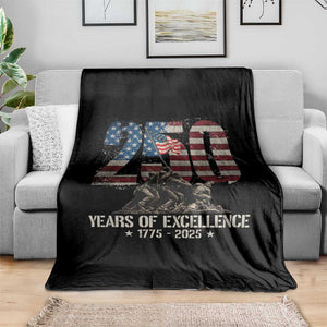 250 Years Of Excellence Throw Blanket 250th US Military Birthday Iwo Jima TS11 Print Your Wear