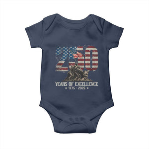 250 Years Of Excellence Baby Onesie 250th US Military Birthday Iwo Jima TS11 Navy Print Your Wear