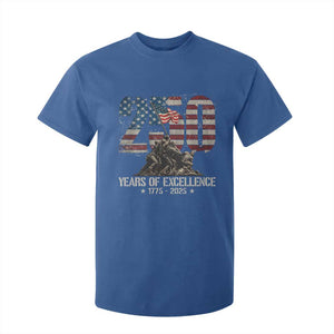 250 Years Of Excellence T Shirt For Kid 250th US Military Birthday Iwo Jima TS11 Royal Blue Print Your Wear