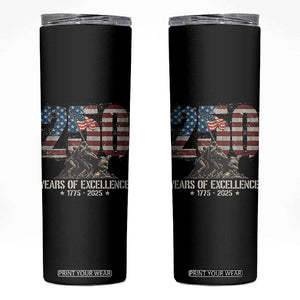 250 Years Of Excellence Skinny Tumbler 250th US Military Birthday Iwo Jima TS11 Black Print Your Wear