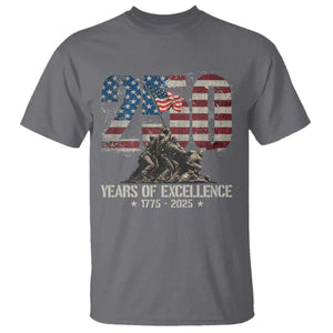 250 Years Of Excellence T Shirt 250th US Military Birthday Iwo Jima TS11 Charcoal Print Your Wear