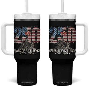 250 Years Of Excellence Tumbler With Handle 250th US Military Birthday Iwo Jima TS11 One Size: 40 oz Black Print Your Wear