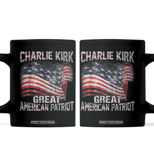 Charlie Kirk Coffee Mug Great American Patriot American Flag TS11 Black Print Your Wear