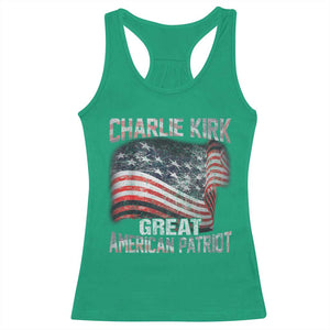 Charlie Kirk Racerback Tank Top Great American Patriot American Flag TS11 Irish Green Print Your Wear