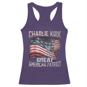 Charlie Kirk Racerback Tank Top Great American Patriot American Flag TS11 Purple Print Your Wear