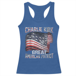 Charlie Kirk Racerback Tank Top Great American Patriot American Flag TS11 Royal Blue Print Your Wear