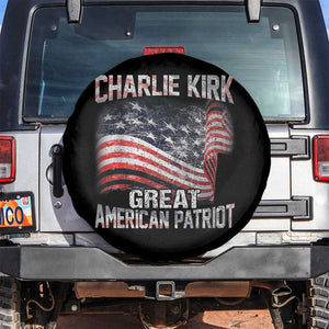 Charlie Kirk Spare Tire Cover Great American Patriot American Flag TS11 No hole Black Print Your Wear