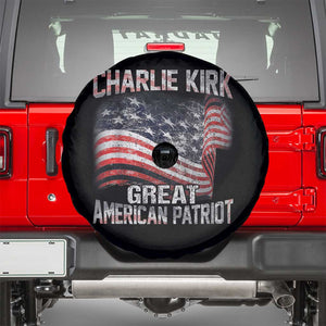 Charlie Kirk Spare Tire Cover Great American Patriot American Flag TS11 Black Print Your Wear