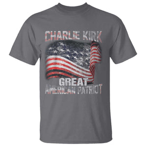 Charlie Kirk T Shirt Great American Patriot American Flag TS11 Charcoal Print Your Wear