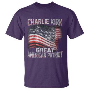 Charlie Kirk T Shirt Great American Patriot American Flag TS11 Purple Print Your Wear