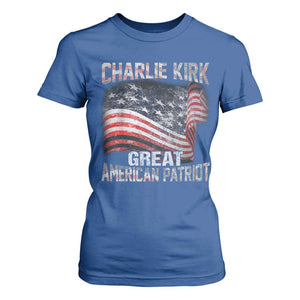 Charlie Kirk T Shirt For Women Great American Patriot American Flag TS11 Royal Blue Print Your Wear