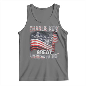 Charlie Kirk Tank Top Great American Patriot American Flag TS11 Black Heather Print Your Wear