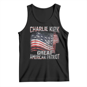Charlie Kirk Tank Top Great American Patriot American Flag TS11 Black Print Your Wear
