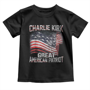 Charlie Kirk Toddler T Shirt Great American Patriot American Flag TS11 Black Print Your Wear