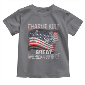 Charlie Kirk Toddler T Shirt Great American Patriot American Flag TS11 Charcoal Print Your Wear