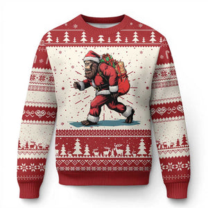Funny Xmas Santa Bigfoot Ugly Christmas Sweater Xmas Sasquatch TS11 Red Print Your Wear