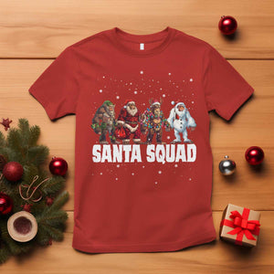 Funny Christmas Bigfoot T Shirt Santa Squad Sasquatch Cosplay Elf Santa Snowman TS11 Red Print Your Wear