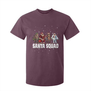 Funny Christmas Bigfoot T Shirt For Kid Santa Squad Sasquatch Cosplay Elf Santa Snowman TS11 Maroon Print Your Wear