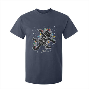 Funny Christmas It's Fine I'm Fine Everything Is Fine T Shirt For Kid Black Cat TS11 Navy Print Your Wear