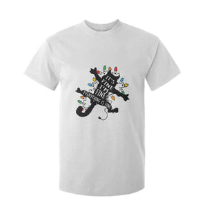 Funny Christmas It's Fine I'm Fine Everything Is Fine T Shirt For Kid Black Cat TS11 White Print Your Wear