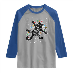 Funny Christmas It's Fine I'm Fine Everything Is Fine Raglan Shirt Black Cat TS11 Sport Gray Royal Print Your Wear