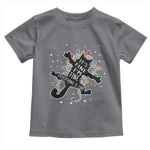 Funny Christmas It's Fine I'm Fine Everything Is Fine Toddler T Shirt Black Cat TS11 Charcoal Print Your Wear