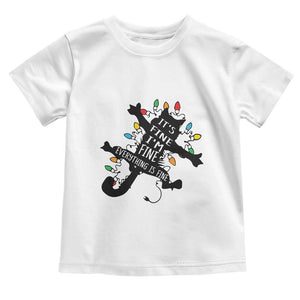 Funny Christmas It's Fine I'm Fine Everything Is Fine Toddler T Shirt Black Cat TS11 White Print Your Wear
