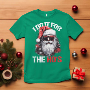 Funny Christmas I Do It For The Ho's T Shirt Cool Santa Face TS11 Irish Green Print Your Wear